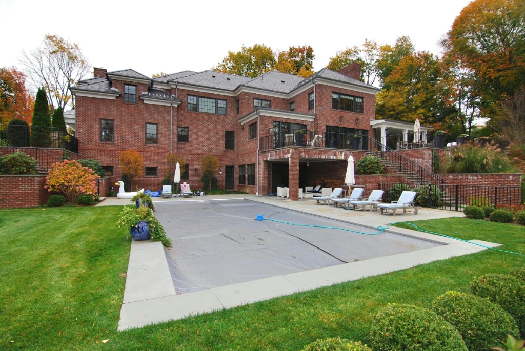 Georgian Colonial home with pool in Greenwich CT