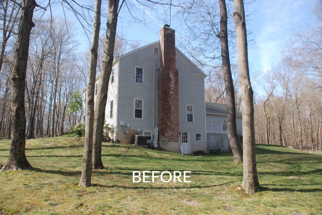 Side of Center Hall Colonial before addition