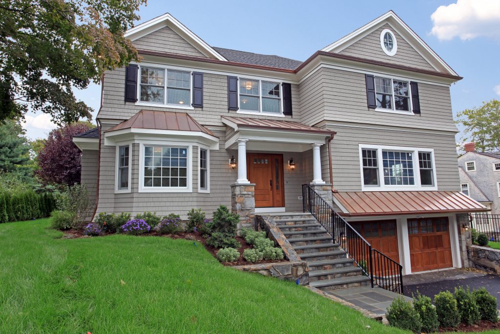 front of shingle style home rye ny