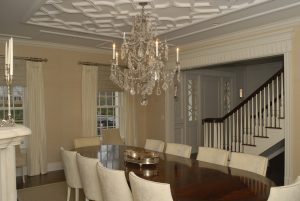 white dining area georgian colonial greenwich ct