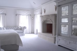 master bedroom and fireplace greenwich ct