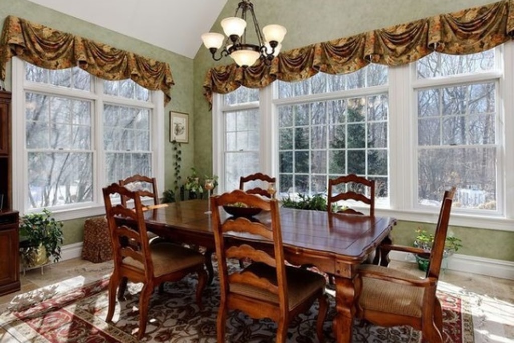 Dining room in shingle style home in NY