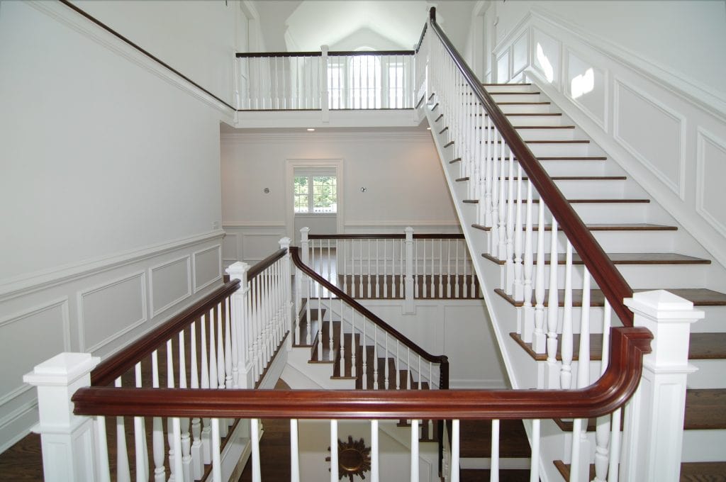 Interior of Westport CT home by DeMotte Architects stairs shown