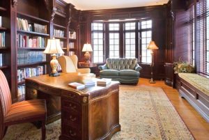 Katonah NY study in custom home by DeMotte Architects