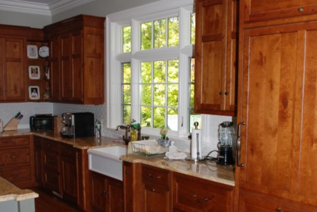 Kitchen cabinets in shingle style home in Rye Brook NY