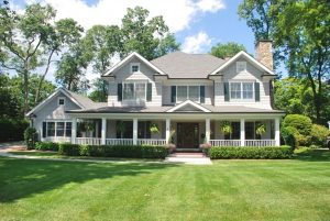 Rye NY Colonial home design by DeMotte Architects for developer