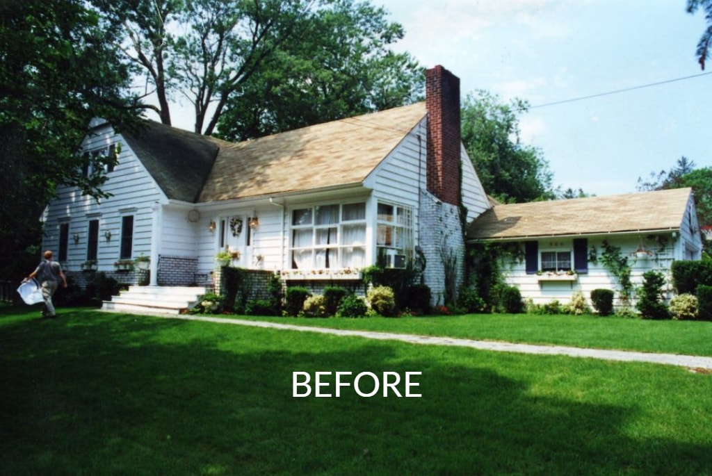 Cape front before remodel in Rye NY