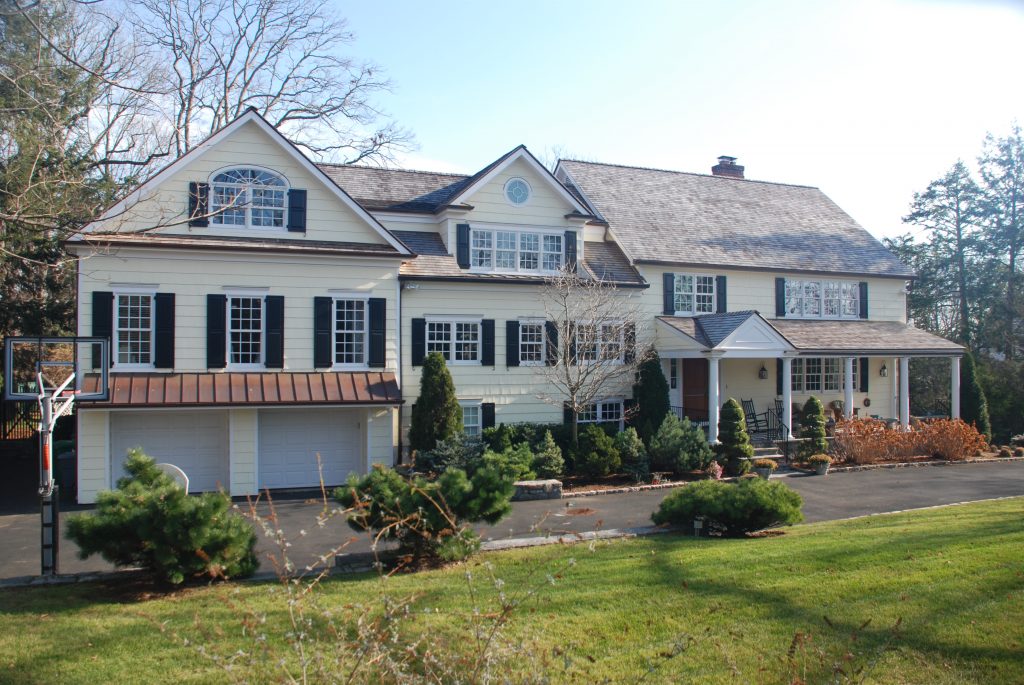 exterior of greenwich ct home addition by demotte architects