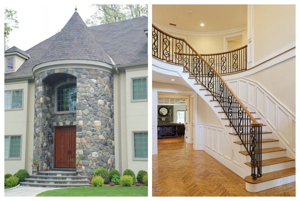 Home design with turret and 2 story foyer in Greenwich CT