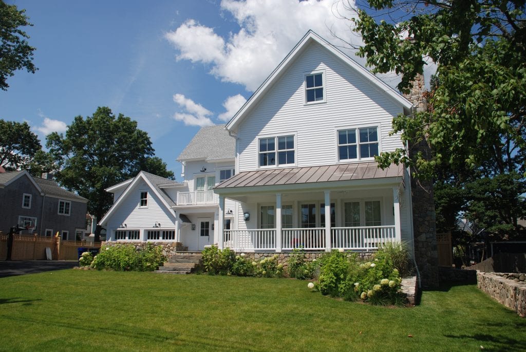 Modern farmhouse with porch in Rowayton Connecticut