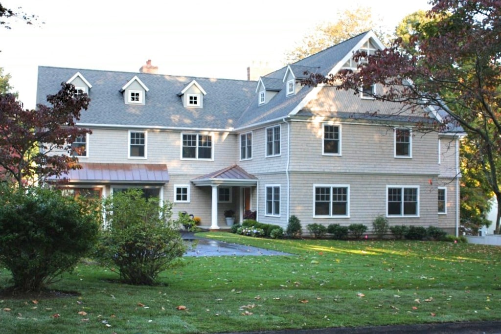 Ranch conversion to shingle style house in Westport CT