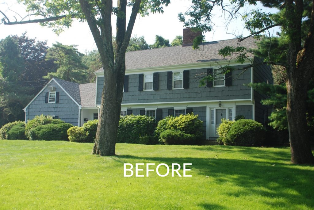 Scarsdale home before remodel front shown
