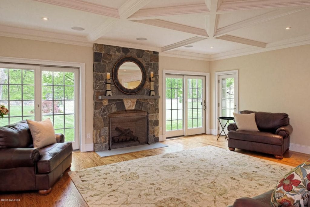 Traditional family room home design in Greenwich CT