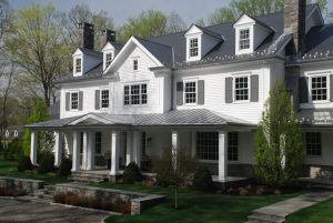 Colonial home in Greenwich CT front exterior
