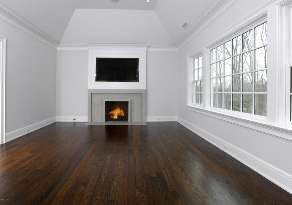 Greenwich CT Colonial home interior with fireplace