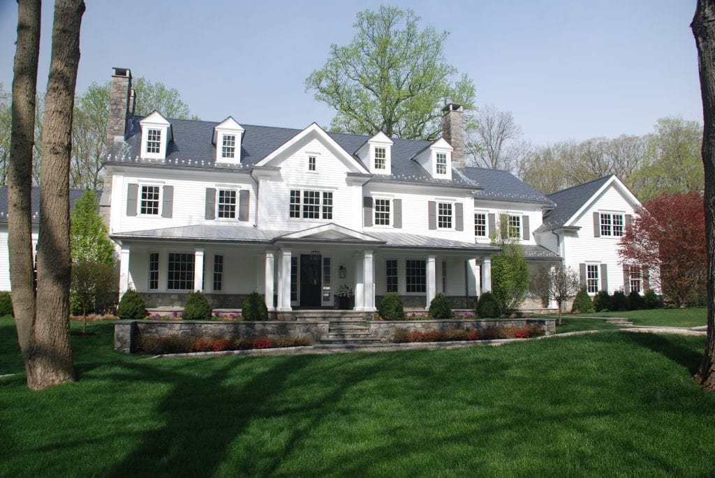 Spec house in Greenwich CT in contemporary Colonial design