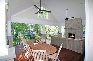 indoor outdoor space by demotte architects in riverside ct