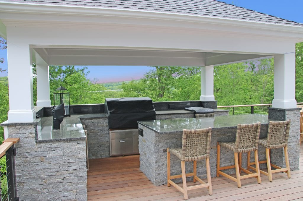 Chappaqua NY home remodel with outdoor kitchen by DeMotte Architects