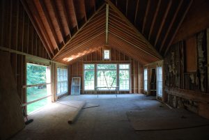 interior framing of rye ny home addition by demotte architects