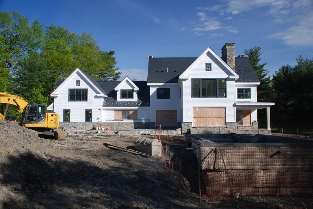 9 greenwich ct home construction in progress
