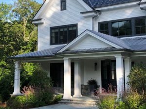 Modern farmhouse design front of home in Greenwich CT