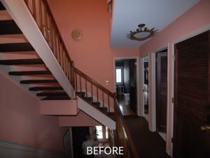 stairs and hall before remodel